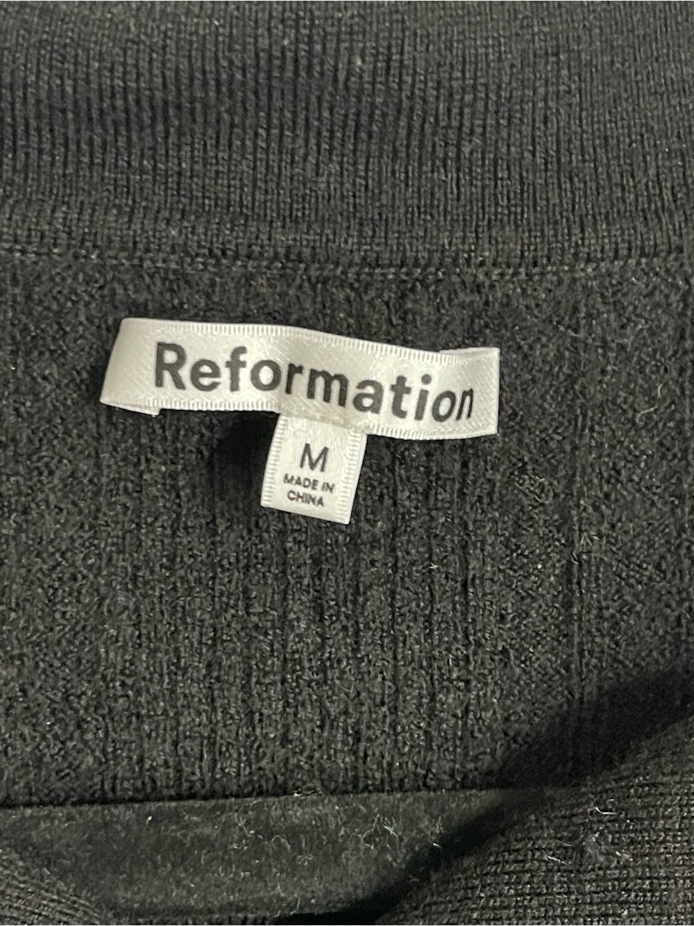 REFORMATION | Black Hermia Regenerative Merino Ribbed Polo Knit Sweater Sz M - Picture 5 of 7